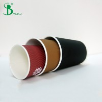 Double ripple Wall Type Coffee Water Milk Beverage Logo printing coffee cup